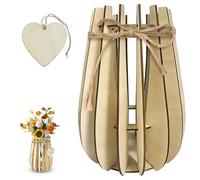 SI SEN Jarrón para flores, jarrón de madera para ramo, jarrón para flores, rosas, girasoles, tulipanes y orquídeas, forma de corazón
