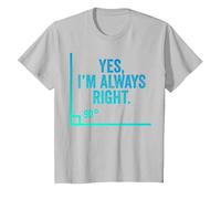 Sí, Siempre Tengo razón Auditor Divertido Auditoría Contable Auditoría Camiseta, Niños, Plata, 2 años