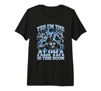 Sí, Soy el Alfa en Esta habitación - Funny Wolf Meme Chicos Hombres Camiseta Premium