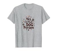 Sí, Soy Esa Persona del Perro - Amante de Las Mascotas con Huellas de Patas Camiseta, Hombre, Gris Jaspeado, L