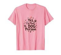 Sí, Soy Esa Persona del Perro - Amante de Las Mascotas con Huellas de Patas Camiseta, Hombre, Rosado, L