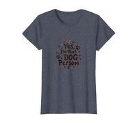 Sí, Soy Esa Persona del Perro - Amante de Las Mascotas con Huellas de Patas Camiseta, Mujer, Azul Jaspeado, L