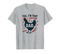 Sí, Soy Ese Pollo papá adivina qué Humor Trasero para Padres Camiseta, Hombre, Gris Jaspeado, S