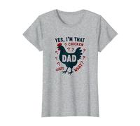 Sí, Soy Ese Pollo papá adivina qué Humor Trasero para Padres Camiseta, Mujer, Gris Jaspeado, 3XL