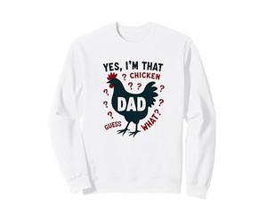 Sí, Soy Ese Pollo papá adivina qué Humor Trasero para Padres Sudadera, Unisex para Adultos, Blanco, XL