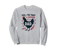 Sí, Soy Ese Pollo papá adivina qué Humor Trasero para Padres Sudadera, Unisex para Adultos, Gris Jaspeado, L