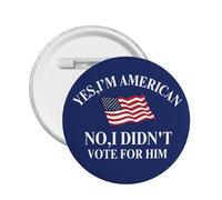 Sí, soy estadounidense. No, no voté por él. Pin anti-47. Insignias para bolso, gorra, decoración. 1 unidad.