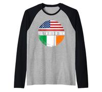 Sí, Soy los Dos, Bandera de Estados Unidos e Irlanda Camiseta Manga Raglan