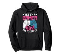 Sí, Soy una Chica Gamer Trate de Mantenerse al día Sudadera con Capucha