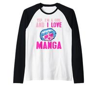 Sí Soy Una Chica Y Amo El Manga Humor Camiseta Manga Raglan