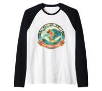 Si Surf como Una Chica Quiero Algunas Lecciones Surfista Surfing Lindo Camiseta Manga Raglan