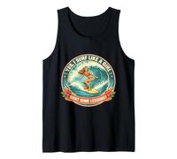 Si Surf como Una Chica Quiero Algunas Lecciones Surfista Surfing Lindo Camiseta sin Mangas