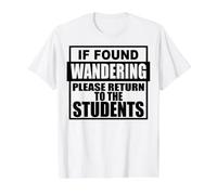 Si te encuentras preguntándote, vuelve a la diversión de la Escuela de los Estudiantes Camiseta gráfica económica, Hombre, Blanco, XL
