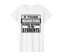 Si te encuentras preguntándote, vuelve a la diversión de la Escuela de los Estudiantes Camiseta gráfica económica, Mujer, Blanco, XL
