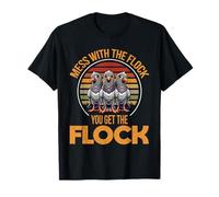 Si te metes con la bandada, tendrás la bandada, las palomas, amantes de las aves. Camiseta