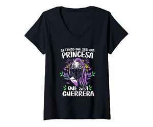 Si tengo que ser una princesa que sea guerrera 8 Marzo Camiseta Cuello V