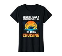 Sí, Tengo un Plan de jubilación Cruising Funny Cruise Ship Camiseta gráfica económica, Mujer, Negro, M