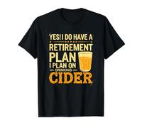 Sí, Tengo un Plan de jubilación para Beber Sidra Camiseta gráfica económica, Hombre, Negro, L