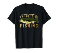 Sí Tengo Un Plan De Jubilación Planeo IR A Pescar Camiseta gráfica económica, Hombre, Negro, M