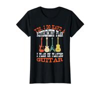 Sí, Tengo un Plan de jubilación Que planeo Tocar la Guitarra Camiseta gráfica económica, Mujer, Negro, L