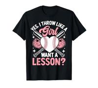 Sí, tiro como una chica Quiero una lección Béisbol Softbol Camiseta