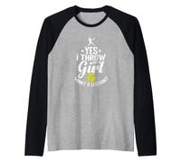 Sí, Tiro como una Chica Quiero una lección Softbol Camiseta Manga Raglan