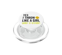 Sí, Tiro como una Chica Quiero una lección Softbol Mujeres PopSockets PopGrip para MagSafe
