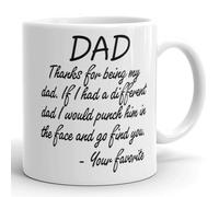 Si tuviera un pap? diferente, le dar?a un pu?etazo en la cara. Taza de regalo para pap?, broma, d?a del padre y regalo de cumplea?os, idea de esposa,