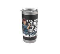 Si usted tiene tiempo para hacer tareas domésticas juego de mesa apuestas Mahjong Vaso térmico de acero inoxidable de doble pared