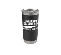 SI VES UN CORTADOR DE COSTURAS AHORA NO ES UN BUEN TIEMPO Coser Meme Vaso térmico de acero inoxidable de doble pared