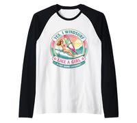 Si Yo Windsurf como Una Chica Quiero Algunas Lecciones Chiste Windsurfista Camiseta Manga Raglan