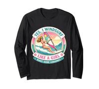 Si Yo Windsurf como Una Chica Quiero Algunas Lecciones Chiste Windsurfista Manga Larga