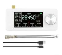 SI4732 Receptor de radio portátil de banda completa, compacto para AM FM LSB USB HF SW VHF, receptor de radio multibanda con antena (varilla de tracción blanca)