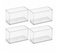 SiaBiced Almacenamiento Libros Transparente Apilable para Escritorio y Organización, para cuentos - para revistas, Grande (30x23x15cm)