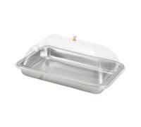 SiaBiced Bandeja para Pasteles Bandeja con Tapa Transparente Fuente Rectangular para Servir Dulces Multifuncional para Presentación en Reuniones Negoci, 36x27x5cm