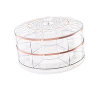 SiaBiced Bandeja para Servir Dividida, Plato Secos, Bandeja Giratoria a Prueba de Polvo para Aperitivos