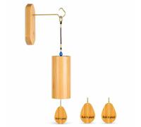 SiaBiced Campanas Viento Bambú Japonesas con Soporte para coración Jardín Exterior y Balcón, Campanilla de Viento de bambú con Soporte, acorde C (Lluvia de Verano)