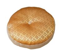 SiaBiced Cojín Redondo Almohada Sillón Almohadilla Piso Asiento Círculo Decorativo Relleno Cómodo PP Algodón Adecuado para Meditación Lectura Ventanales D, Fondo caqui, tal como se describe