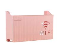 SiaBiced Estante para Router Organizador de Caja para WiFi Instalación Sin Clavos Plástico Protección contra Polvo Adecuado para Ambientes Domésti, Rosado