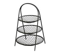 SiaBiced Frutero Metálico Canasta Soporte Organizador Exhibidor de Fruta con Acabado Esmaltado Antideslizante y de Gran Capacidad Adecuado para Cocina Sala, Negro 3 Niveles., tal como se describe