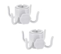 SiaBiced Gancho Universal para Sombrilla de Playa con 4, Soporte Multifuncional de 4 Puntos para Herramientas, Colgador E Instalación, Blanco 2 Piezas, Individual