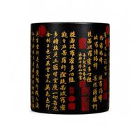 SiaBiced lápices Cerámica para Pinceles, Sutra del corazón, 11cm | perficie esmaltada, Pieza corativa caligráfica, ción l escritorio, Para escritores caligráficos