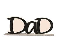 SiaBiced Marco de Fotos Letras Papá Portarretratos Madera Freestanding Soporte Fotográfico Ornamental Adecuado para Regalo Cumpleaños Sala Dormit, Papá Negro, Individual