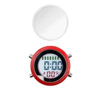 SiaBiced Reloj Digital Mini para Automóvil con Función de Alarma Cronómetro y Pantalla de Semana Impermeable y Fácil de Instalar Adecuado para Motos, Rojo blanco, tal como se describe