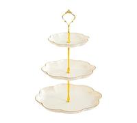 SiaBiced Soporte para Cupcakes, Bandeja para Servir de 3 Niveles, Soporte para Cupcakes con Forma de Cuenco de Frutas y postres para Fiestas, Blanco