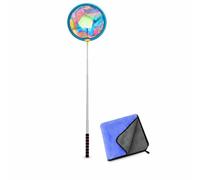 SiaBiced Telescópica para Niños, Red Captura Extensible para Juegos Piscina y Actividas al Libre, Red de Pesca de Acero Inoxidable, Extensible, con Toalla Absorbente