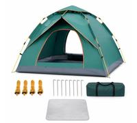 SiaBiced Tienda campaña Camping, Carpa Doble Capa para Exterior, Tienda de campaña automática de 3-4 Personas Verde Oscuro + Alfombrilla a Prueba de Humedad (Tela Oxford Engrosada)