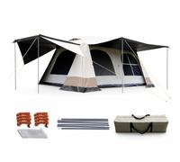 SiaBiced Tienda Campaña Gran Familiar Impermeable para 6-12 con 2 Habitaciones y Montaje Automático, para Exteriores - para Viajes, Oro Fluyente Negro Grande, Dorado, Grande