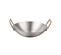SiaBiced Wok de Acero Inoxidable para Cocinar en Casa Y Restaurantes, Sartén para Saltear Y Guisar, 26 cm