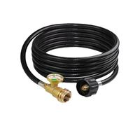 SiaBicede Propano con Manómetro para Conexión de Hornillo de Gas Extensión de Tanque para Horno Tubo Fabricada en Latón Y Nailon a, Solo Manguera